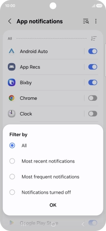 Press the required setting. Press the required setting.