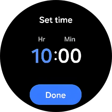 Slide your finger up or down on the screen to set the required time.