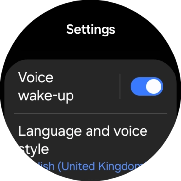 Press Language and voice style. Press Language and voice style.