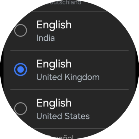 Press the required language. Press the required language.