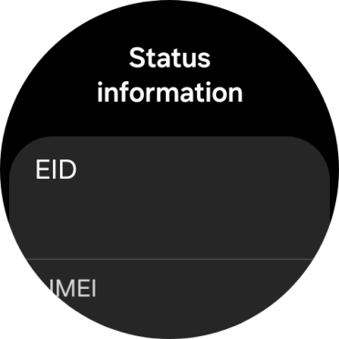 Your smartwatch's EID number is displayed below EID.
