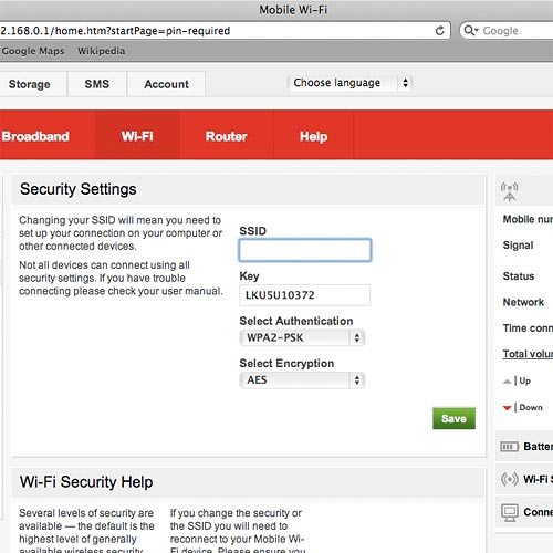 Highlight the field below SSID and key in the required name for your Wi-Fi hotspot.