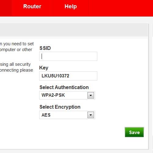 Highlight the field below SSID and key in the required name for your Wi-Fi hotspot.