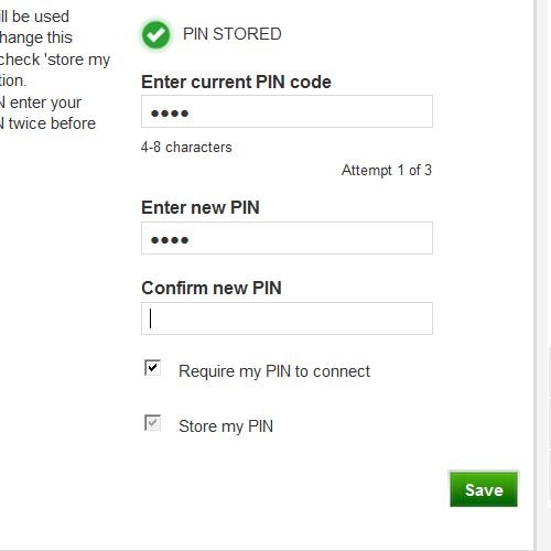 Highlight the field below Confirm new PIN and key in your new PIN again.