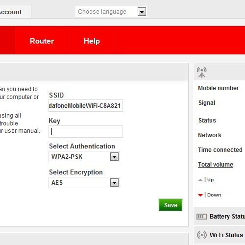 Highlight the field below Key and key in the required password for your Wi-Fi hotspot.