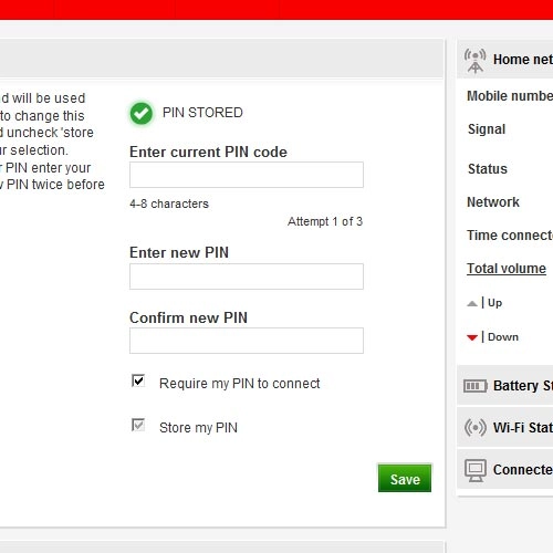 Highlight the field below Enter current PIN code and key in your current PIN.