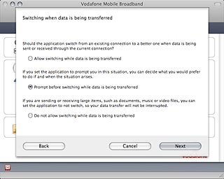 Prompt before switching while data is being transferred