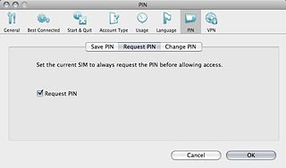 Click the box next to Request PIN to turn use of PIN on or off.