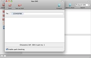 Click the message field and write the text message.
