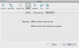 When the box is ticked (V), you'll receive a warning before the limit defined in step 2 is reached.