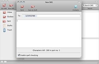 Click the message field and write the text message.
