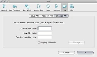 Highlight the field next to Current PIN code and key in your PIN.