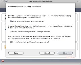 Highlight one of the following options:Allow switching while data is being transferred