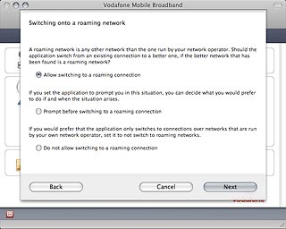 Highlight one of the following options:Allow switching to a roaming connection