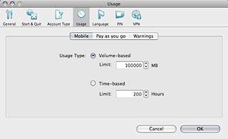 Highlight the field next to Limit.Key in the required amount of data.