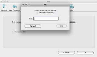 Highlight the field next to PIN and key in your PIN.