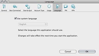 Click the box next to Use system language to turn off the setting.