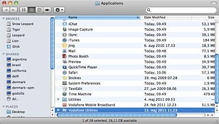 Double-click Vodafone Utilities.