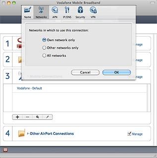 Highlight one of the following options:Own network only