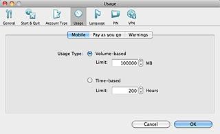 Highlight the field next to Limit.Key in the required amount of data.