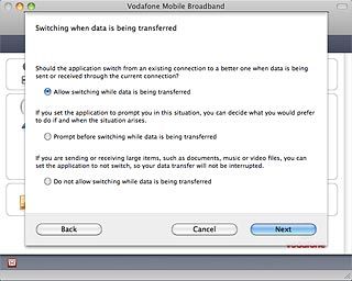 Highlight one of the following options:Allow switching while data is being transferred