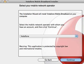Click the drop down list below Select the mobile network operator with whom you have an account, and then click 'Continue'.