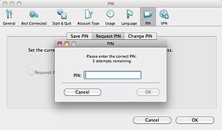 Highlight the field next to PIN and key in your PIN.