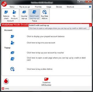 Click Debit/Credit card top-up.Follow the instructions on the screen to top up data.