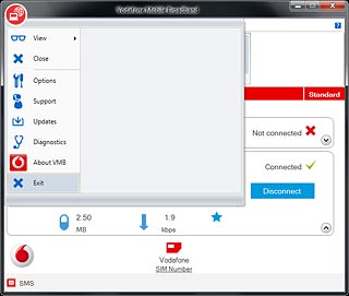 Click Exit.Remove your USB modem from your computer.