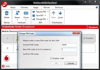 Highlight the field next to New PIN code (4 to 8 numbers) and key in a new PIN.