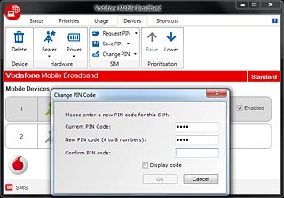 Highlight the field next to Confirm PIN code and key in the new PIN again.