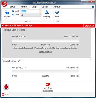 Highlight the field next to Limit.Key in the required amount of data.