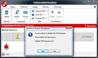 If you turn use of PIN off:Click Yes.