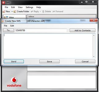 Highlight the message field and write the text message.