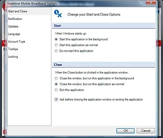 Click OK to close the window.