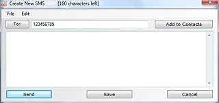 Highlight the message field and write the text message.