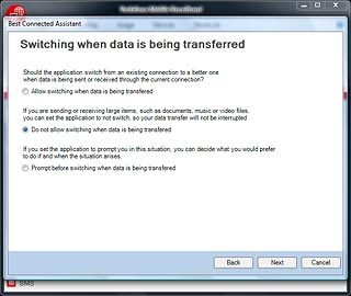 Do not allow switching when data is being transferred