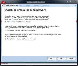 Highlight one of the following options:Allow switching to a Roaming connection