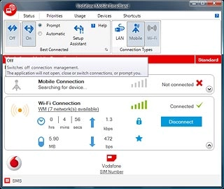 To turn automatic connection on or off:Click Off or On.