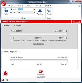 Highlight the field next to Limit.Key in the required amount of data.