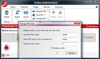 Highlight the field next to Confirm PIN code and key in the new PIN again.