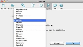 Highlight the required language and click OK.