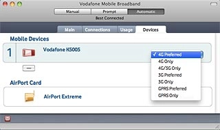 Highlight one of the following options:4G Preferred