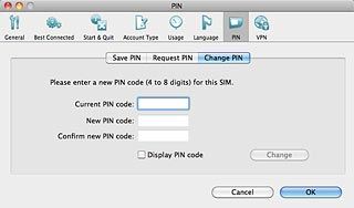 Highlight the field next to Current PIN code and key in your PIN.