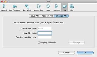Highlight the field next to New PIN code and key in a new PIN.