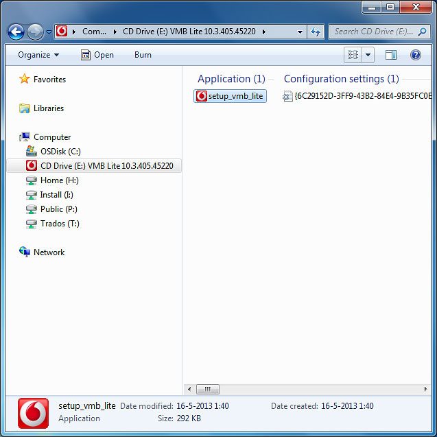 Double-click setup_vmb_lite.Follow the instructions on the screen to install your USB modem.