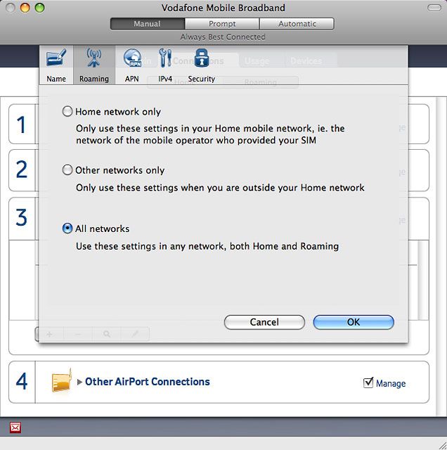 Click OK to close the window.