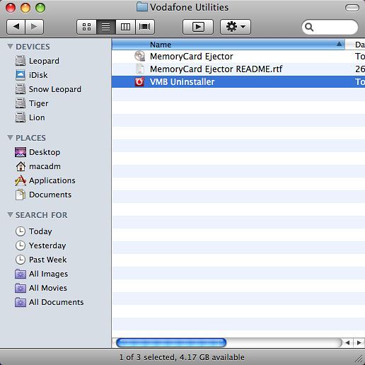 Double-click VMB Uninstaller.