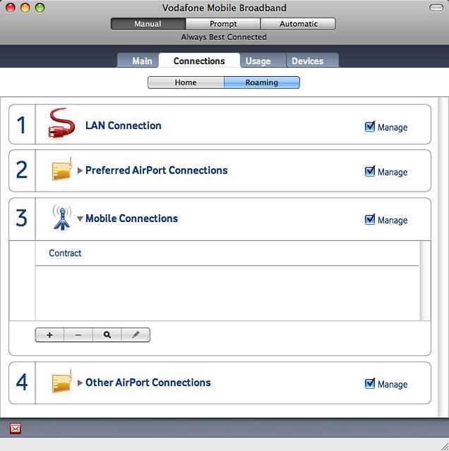 Click the search icon.Your USB modem now searches for networks within range and a list of options is displayed.Follow the instructions on the screen to select the required network.The screen will tell you if you have access to the network you've chosen.