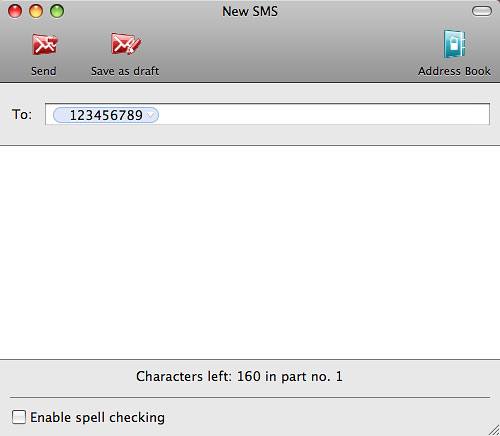 Click the text input field and write the text message.